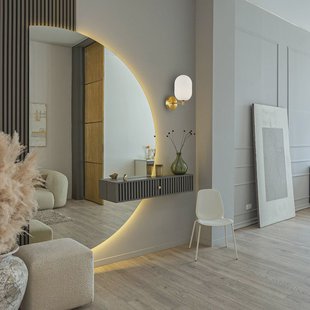 Eko-Light Wandlamp Alias, metaal goudkleurig, opaalglas, 1-lamp