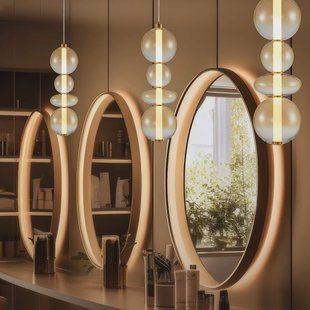 Eko-Light LED hanglamp Daphne, glas amber-transparant, hoogte 62 cm