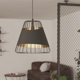 EGLO Austell hanglamp, Ø 43 cm, zwart/goud, metaal, stof