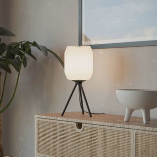 EGLO Belgrave tafellamp, hoogte 44 cm, zwart/wit, metaal/papier