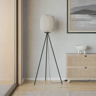 EGLO Belgrave vloerlamp, hoogte 141,5 cm, zwart/wit, metaal