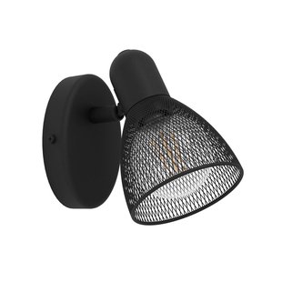 EGLO Carovigno wandspot, hoogte 10,5 cm, zwart, staal