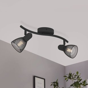 EGLO Corvigno plafondspot, lengte 36,5 cm, zwart, 2-lamps.