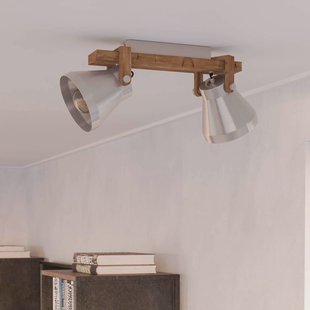 EGLO Cawton plafondspot, lengte 58,5 cm, staal/bruin, 2-lamps.