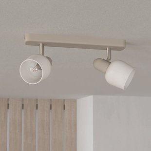 EGLO Corato plafondspot, zand/nikkel/opal, 2-lamps.