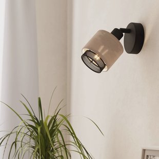 EGLO Rosley wandspot, zwart/naturel, linnen