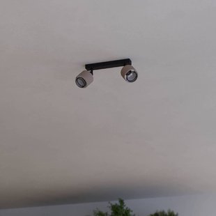 EGLO Rosley plafondspot, lengte 31 cm, zwart/naturel, 2-lamps.