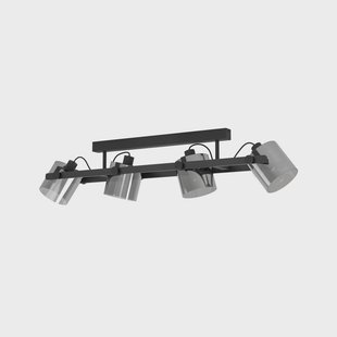 EGLO Plafondlamp Hornwood 2, lengte 111 cm, zwart, 4-lamps.