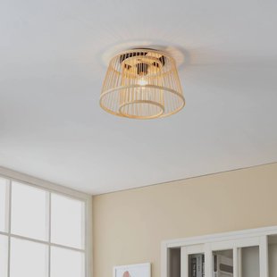 EGLO Hykeham plafondlamp, Ø 38 cm, naturel, bamboe