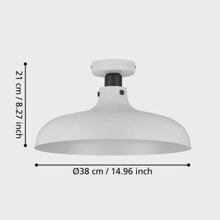 EGLO Matlock plafondlamp, Ø 38 cm, grijs/zwart
