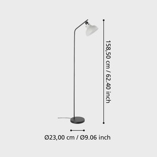 EGLO Vloerlamp Matlock, hoogte 158 cm, grijs/zwart