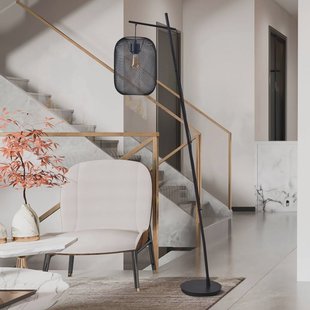 EGLO Wrington vloerlamp, hoogte 194 cm, zwart, staal