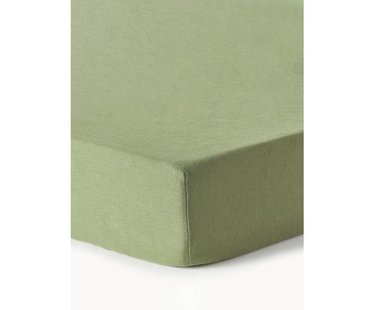 Topper hoeslaken Airy, gewassen linnen