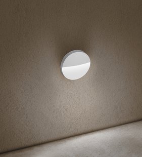 Century Italia Paseo - buiten wandverlichting - Ø 11 x 2,5 cm - 4W LED incl. - IP54 - wit