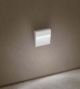 Century Italia Paseo - buiten wandverlichting - 10,5 x 10,5 x 2,4 cm - 4W LED incl. - IP54 - wit