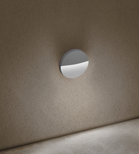 Century Italia Paseo - buiten wandverlichting - Ø 11 x 2,5 cm - 4W LED incl. - IP54 - grijs