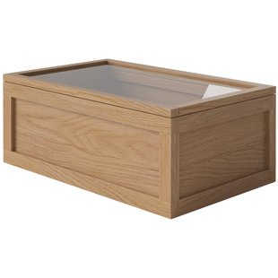Bolia Norie Opbergdoos Hout Met Glazen Deksel Naturel Geolied Eiken