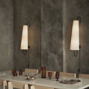 ferm LIVING Wandlamp Ancora, stekker, textiel, 98,5 cm