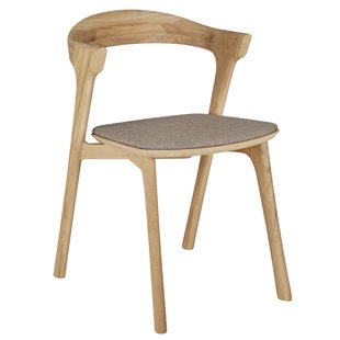 Ethnicraft Bok Eetkamerstoel Eiken Warm Grijs Gestoffeerd