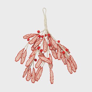 Broste Copenhagen Mistletoe decoratiehanger 17x18 cm Pumpkin orange