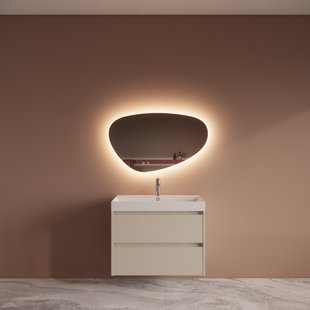 Badmeubelset BWS Riga Met Asia Wastafel Wit 80 cm Kasjmier