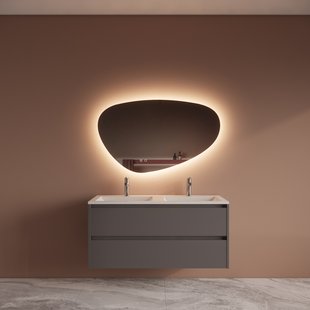 Badmeubelset BWS Riga Met Asia Wastafel Wit 120 cm Latte