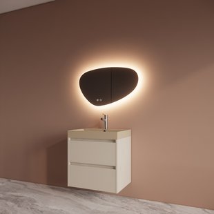 Badmeubelset BWS Riga Met Lako Wastafel Cappuccino 60 cm Kasjmier