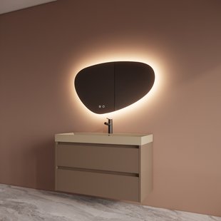 Badmeubelset BWS Riga Met Lako Wastafel Cappuccino 100 cm Latte