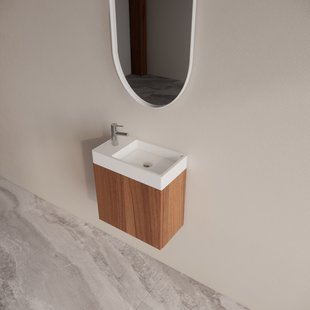 Fontein set BWS Riga Walnoot Met Arion Fontein Wit