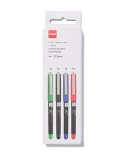 HEMA Rollerbalpennen 0.5 Mm - 4 Stuks HEMA Rollerbalpennen 0.5 Mm - 4 Stuks
