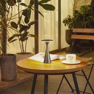 Lindby LED tafellamp Evelen, zwart, IP54, CCT