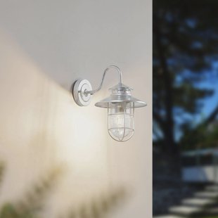 Lindby buitenwandlamp Naleta, gegalvaniseerd zilver, staal