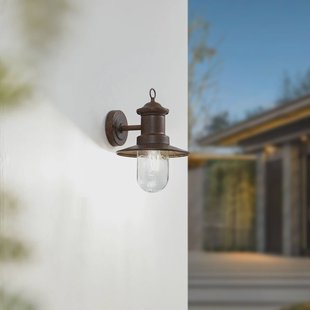 Lindby buitenwandlamp Eloretta, roest, staal, hoogte 31 cm