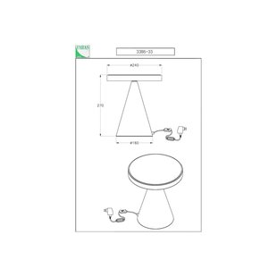 Fabas Luce Neutra LED tafellamp, hoogte 27 cm, wit, touchdimmer