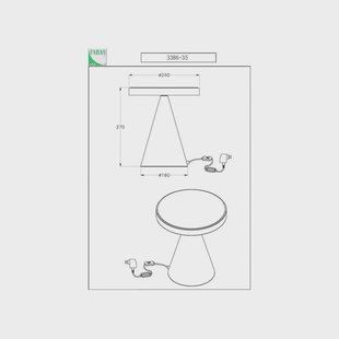 Fabas Luce Neutra LED tafellamp, hoogte 27 cm, mat goud, touchdimmer