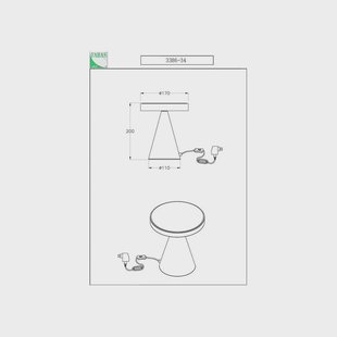 Fabas Luce Neutra LED tafellamp, hoogte 20 cm, wit, touchdimmer