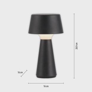 JUST LIGHT. GmbH JUST LIGHT. Abera zwarte kunststof IP54 LED oplaadbare tafellamp