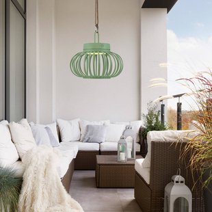 JUST LIGHT. GmbH JUST LIGHT. Akuba LED tafellamp, groen, 22 cm, bamboe