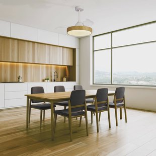 Mantra Iluminación LED plafondventilator Alaska Mini hout DC stil Ø 91 cm CCT