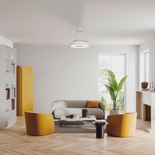 Mantra Iluminación LED plafondventilator Coin wit DC-motor stil Ø 106 cm CCT