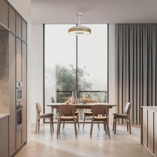 Mantra Iluminación LED plafondventilator Coin hout DC-motor stil Ø 106 cm CCT