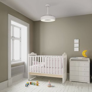 Mantra Iluminación LED plafondventilator Coin Mini wit DC stil Ø 91 cm CCT