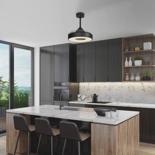 Mantra Iluminación LED plafondventilator Coin Mini zwart DC stil Ø 91 cm CCT