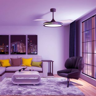 Mantra Iluminación LED plafondventilator Rafaga zwart DC stil Ø 106 cm CCT RGB