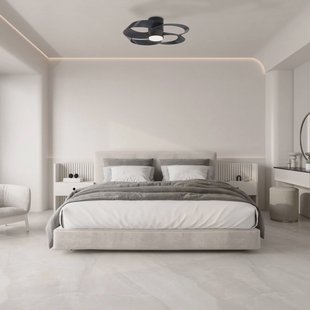 Mantra Iluminación LED plafondventilator Rose zwart DC-motor stil Ø 65 cm CCT