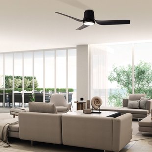 Mantra Iluminación LED plafondventilator Ushuaia zwart DC stil Ø 134 cm CCT