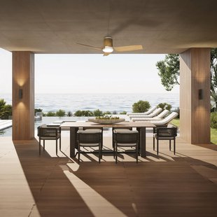 Mantra Iluminación LED plafondventilator Ushuaia hout DC stil Ø 134 cm CCT