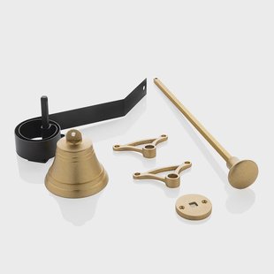 De Oude Deurklink Trekbel messing getrommeld