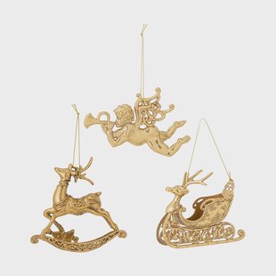 Bloomingville Anisa kerstornament 3-delig Messing