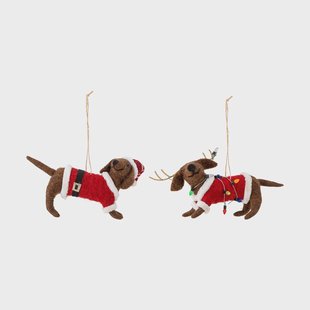 Bloomingville Monty kerstornament Bruin-rood, 2-delig